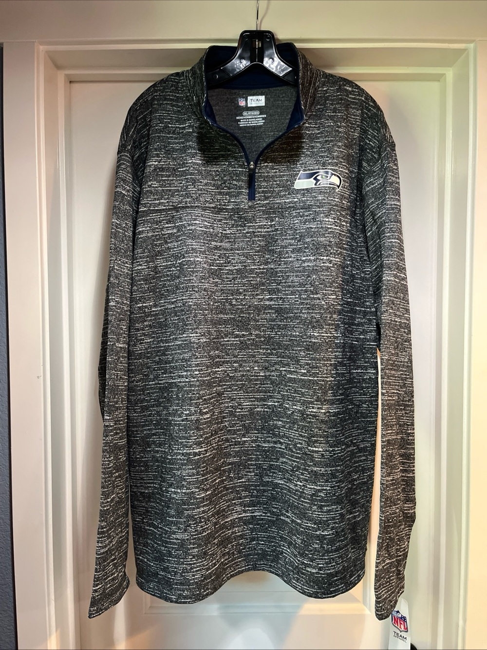 Mens 3XL Seattle Seahawks 1/4 Zip Fleece Pullover NFL Team Apparel XXXL New Tag